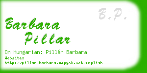 barbara pillar business card